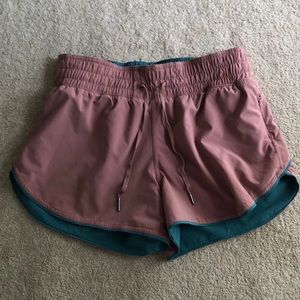 Lululemon Pink&Teal Reversible Shorts